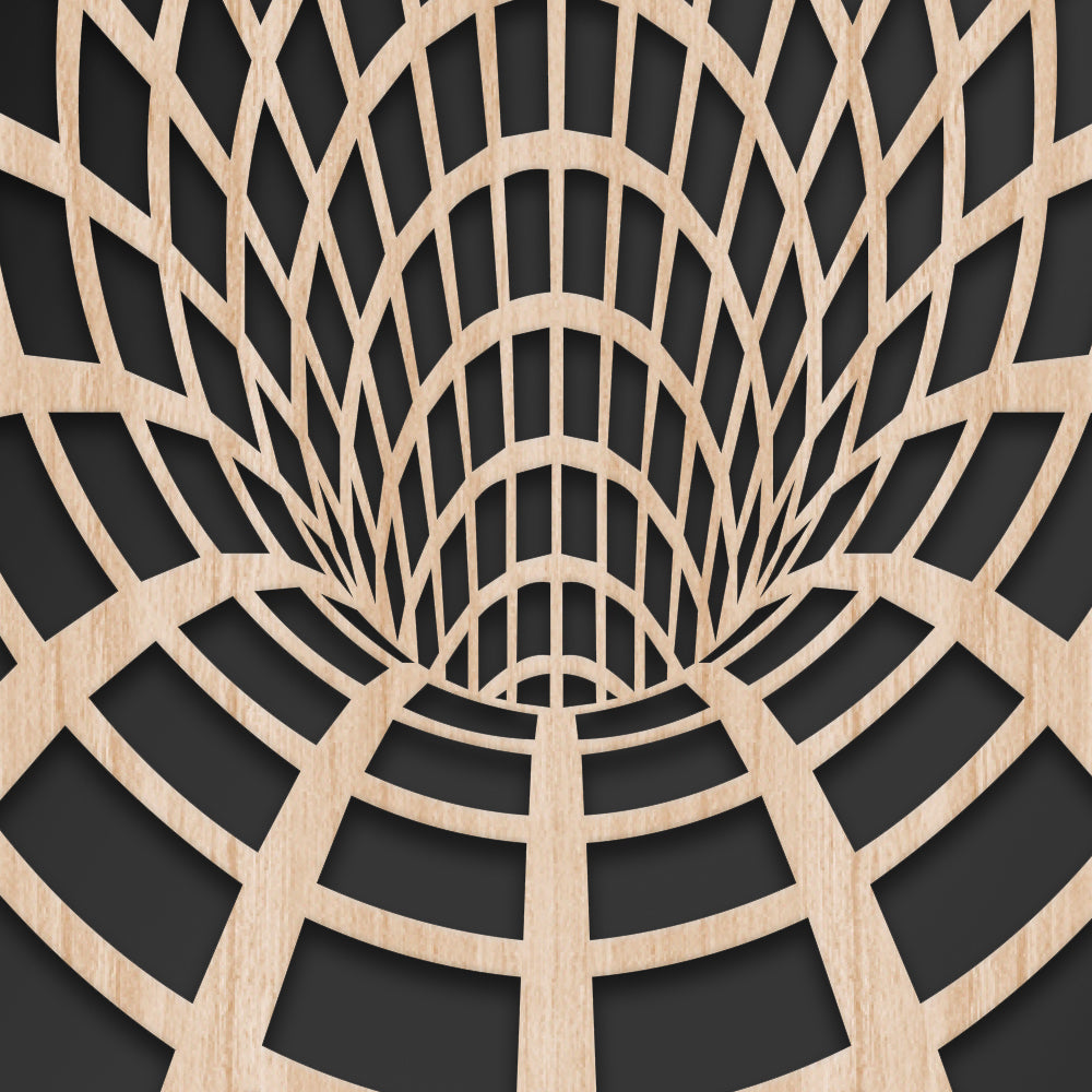 BLACK HOLE - Quadro arredo LASERCUT composito Legno e PVC Misura: 50x100 cm