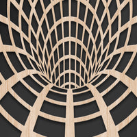 BLACK HOLE - Quadro arredo LASERCUT composito Legno e PVC Misura: 50x100 cm