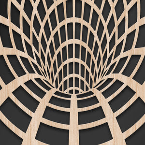 BLACK HOLE - Quadro arredo LASERCUT composito Legno e PVC Misura: 50x100 cm