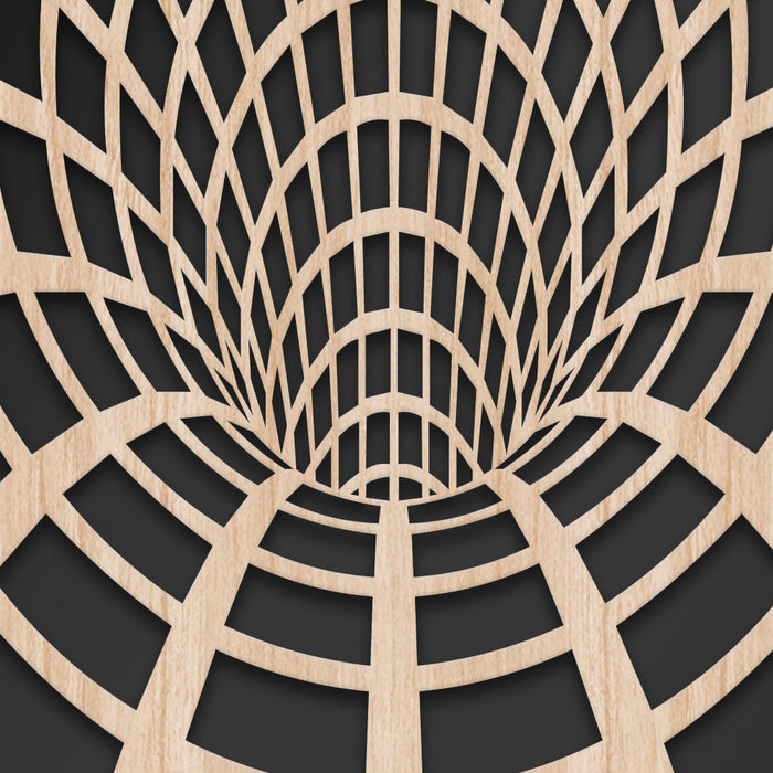 BLACK HOLE - Quadro arredo LASERCUT composito Legno e PVC Misura: 50x100 cm