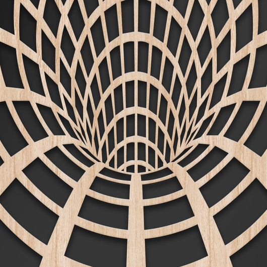 BLACK HOLE - Quadro arredo LASERCUT composito Legno e PVC Misura: 70x140 cm