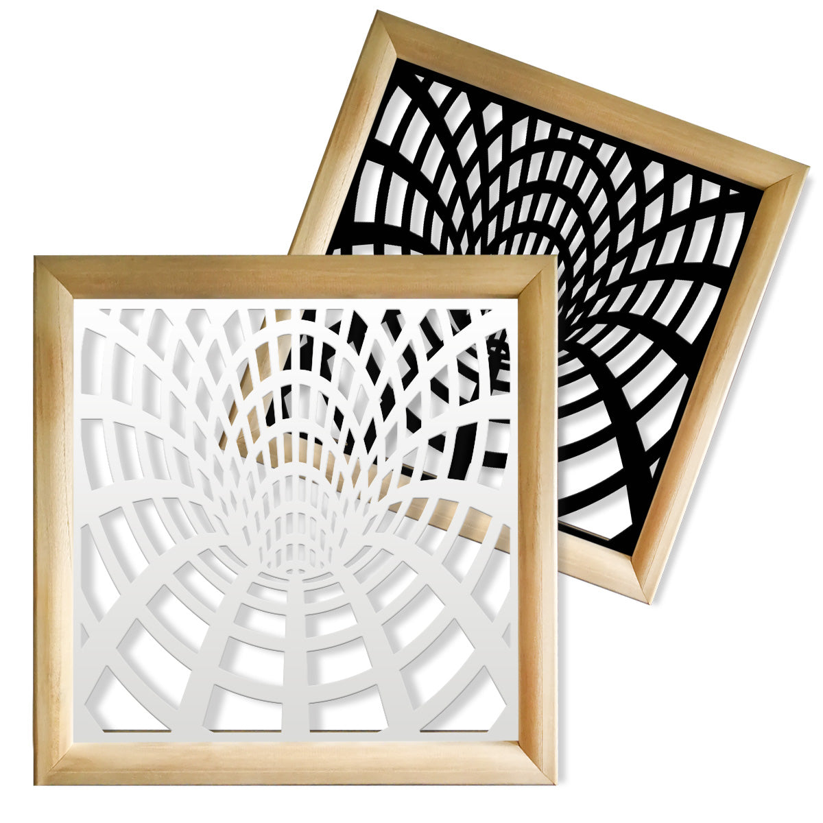 BLACKHOLE - Moduli Decorativi in Legno e PVC Misura: 98x98 cm, Colore: nero