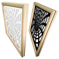 BLACKHOLE - Moduli Decorativi in Legno e PVC Misura: 98x98 cm, Colore: nero