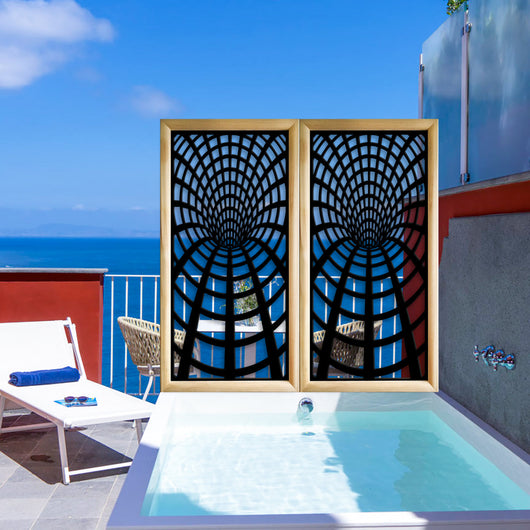 BLACKHOLE - Moduli Decorativi in Legno e PVC Colore: nero, Misura: 73x148 cm