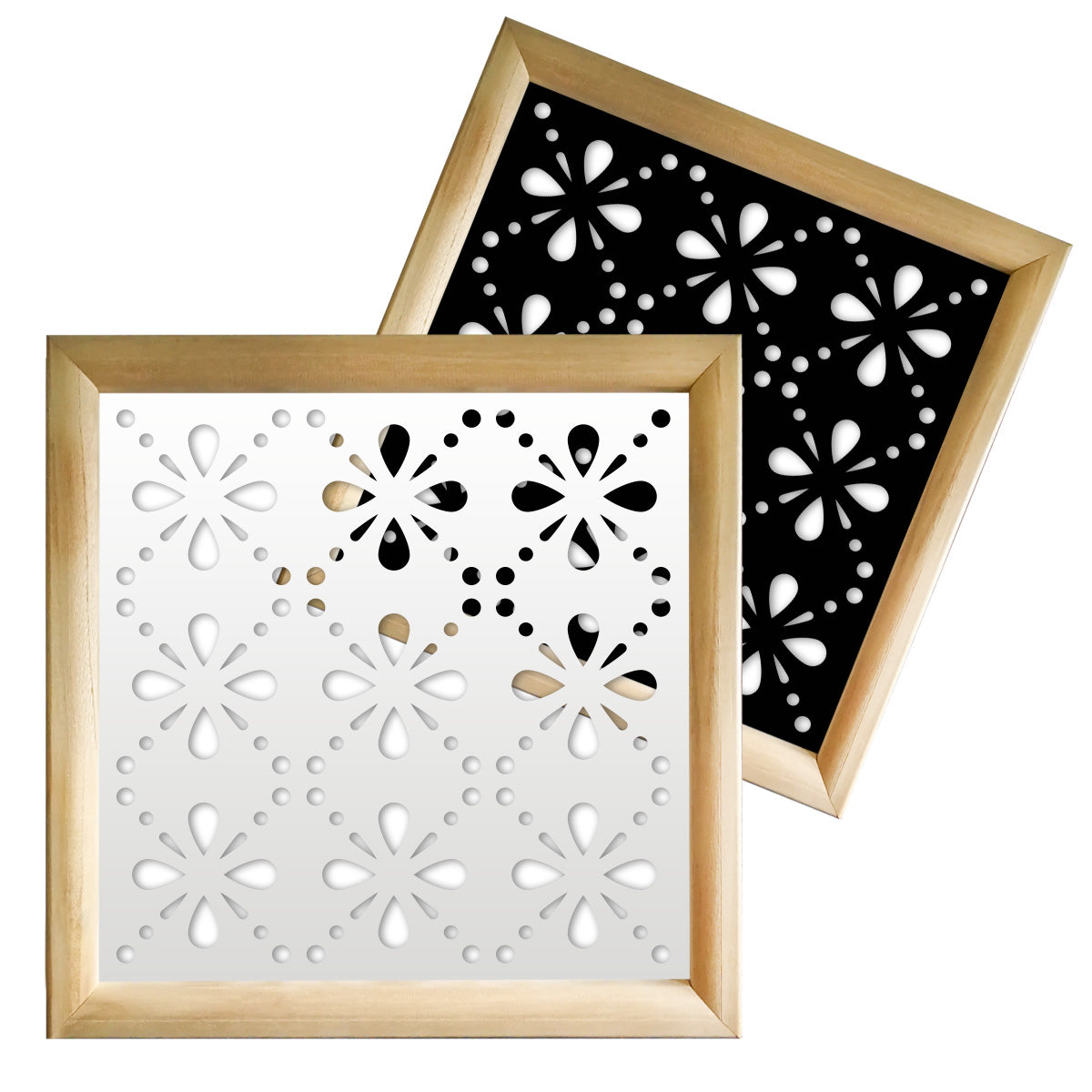 BLEE - Moduli Decorativi in Legno e PVC bianco / 98x98 cm