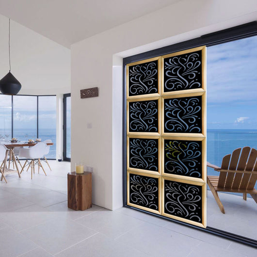 BLOW - Moduli Decorativi in Legno e PVC Colore: nero, Misura: 48x48 cm