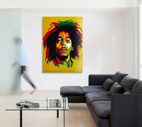 Bob Marley Tela arredo pop art, - stampa su tela in alta definizione Misura: 100x140 cm