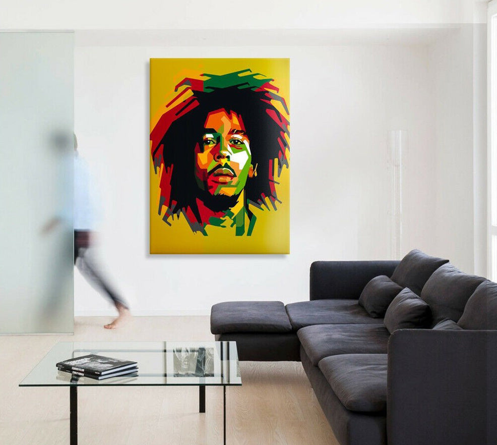 Bob Marley Tela arredo pop art, - stampa su tela in alta definizione Misura: 50x70 cm