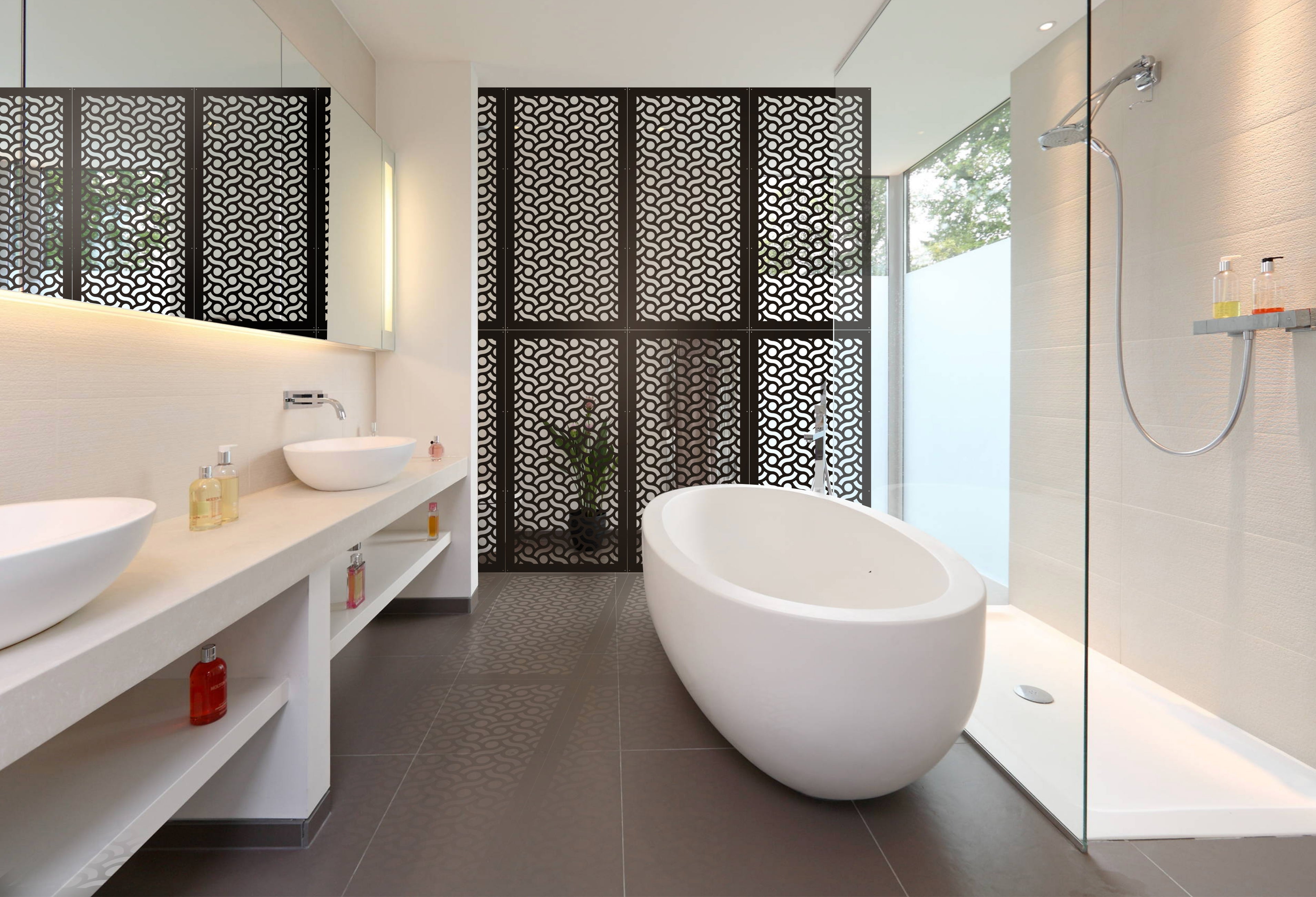 BODIES - Pannello in PVC traforato - Parasole Misura: 73x148 cm, Colore: nero