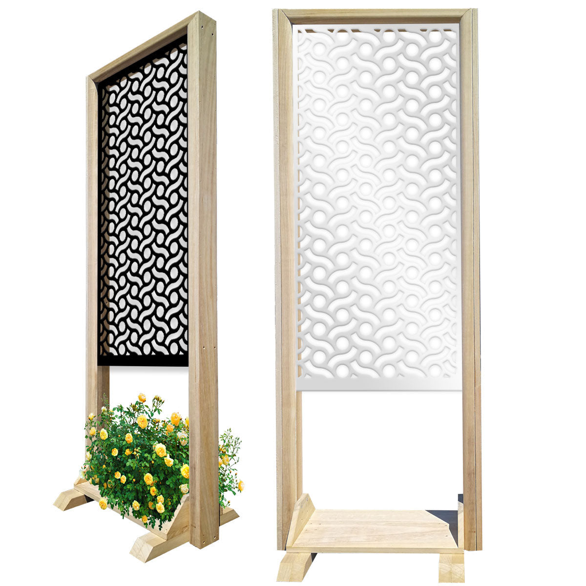 BODIES - Separè - Paravento modulabile - 70x190cm - in Legno e PVC Colore: nero