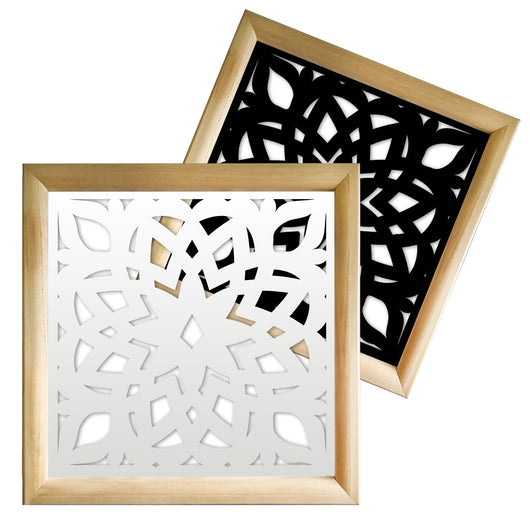 BOLERO - Moduli Decorativi in Legno e PVC Misura: 98x98 cm, Colore: nero