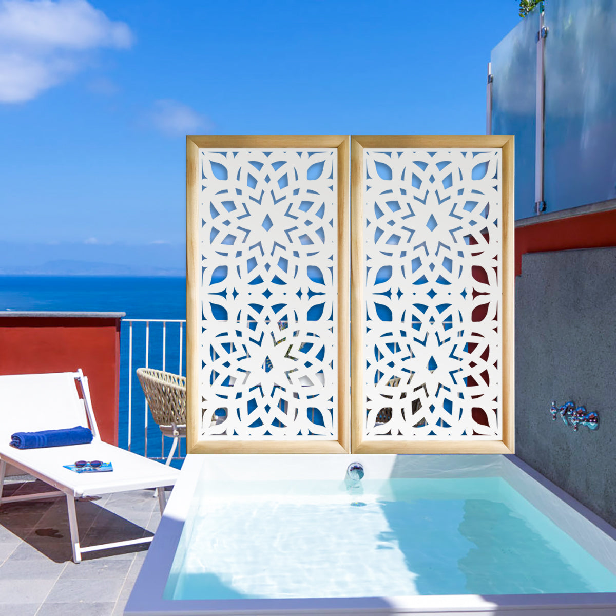 BOLERO - Moduli Decorativi in Legno e PVC Colore: bianco, Misura: 73x148 cm