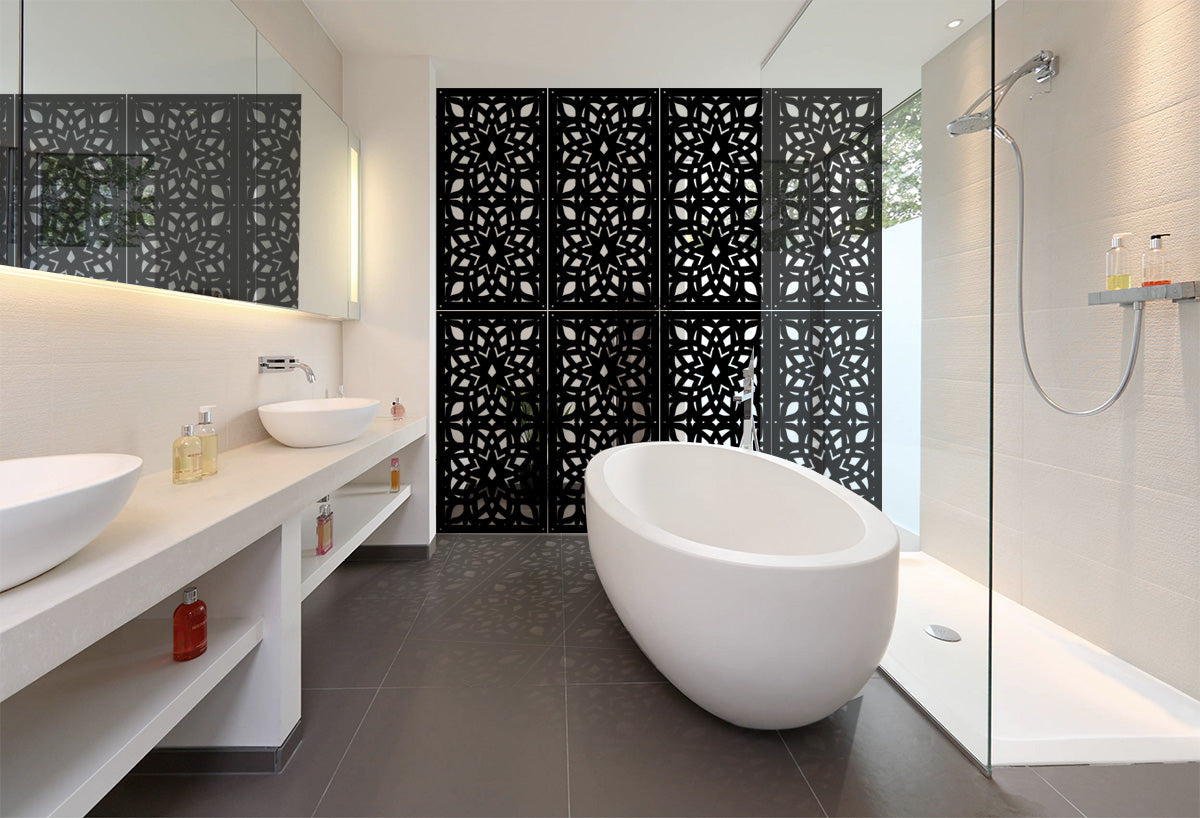 BOLERO - Pannello in PVC traforato - Parasole Misura: 50x150 cm, Colore: nero