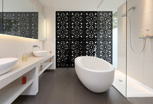 BOLERO - Pannello in PVC traforato - Parasole Misura: 50x150 cm, Colore: nero