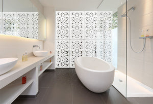 BOLERO - Pannello in PVC traforato - Parasole Colore: bianco, Misura: 47x94 cm