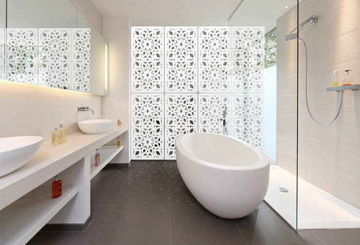 BOLERO - Pannello in PVC traforato - Parasole Colore: bianco, Misura: 73x148 cm