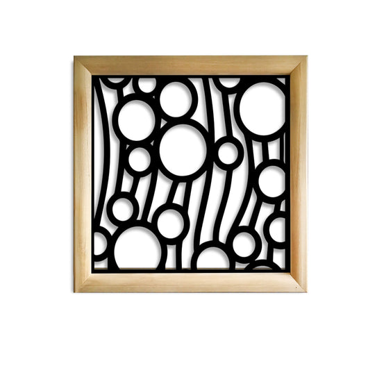BOLLE - Moduli Decorativi in Legno e PVC Misura: 98x98 cm, Colore: nero