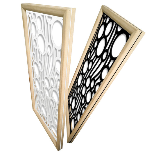 BOLLE - Moduli Decorativi in Legno e PVC Misura: 47x94 cm, Colore: bianco