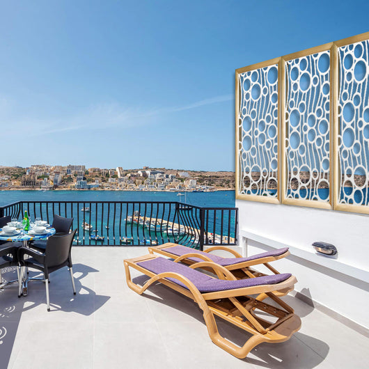 BOLLE - Moduli Decorativi in Legno e PVC Misura: 47x94 cm, Colore: bianco