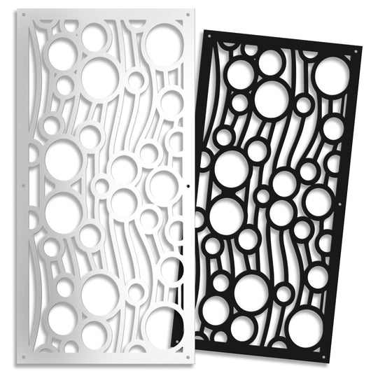 BOLLE - Quadro pannello in forex traforato con 1cm di spessore Colore: nero, Misura: 50x150 cm