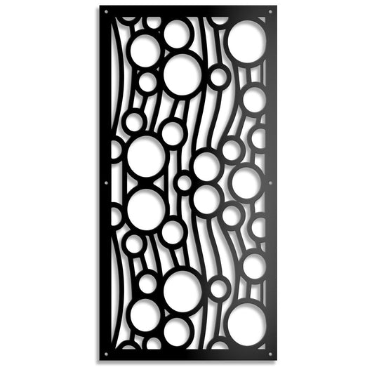 BOLLE - Quadro pannello in forex traforato con 1cm di spessore Colore: nero, Misura: 50x150 cm