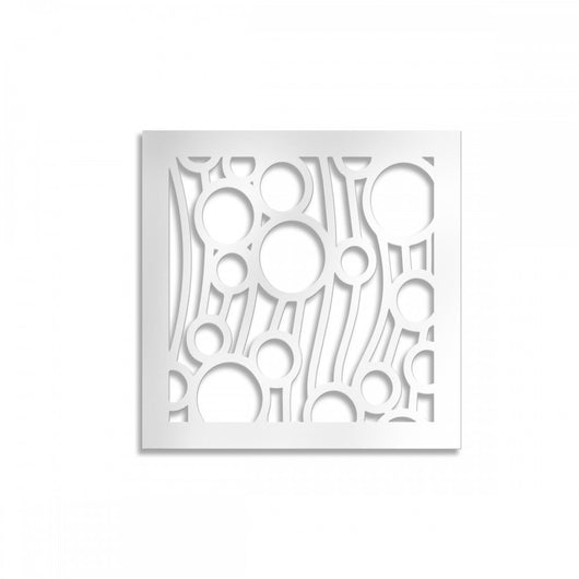 BOLLE - Quadro pannello in forex traforato con 1cm di spessore Misura: 73x73 cm, Colore: bianco