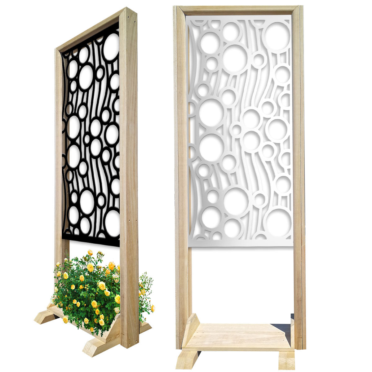 BOLLE - Separè - Paravento modulabile - 70x190cm - in Legno e PVC Colore: nero