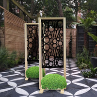 BOLLE - Separè - Paravento modulabile - 70x190cm - in Legno e PVC Colore: nero