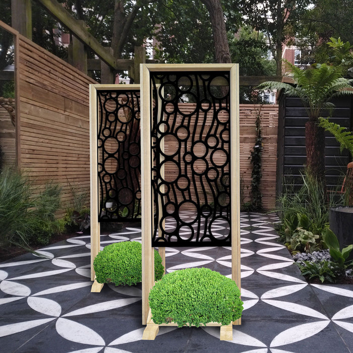 BOLLE - Separè - Paravento modulabile - 70x190cm - in Legno e PVC Colore: nero