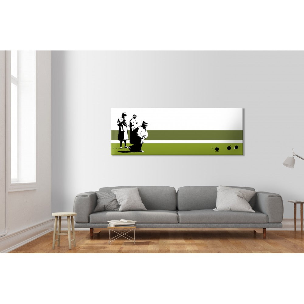 BOMB MIDDLE ENGLAND - BANKSY -Stampa su Tela montata su telaio in legno Misura: 140x50 cm