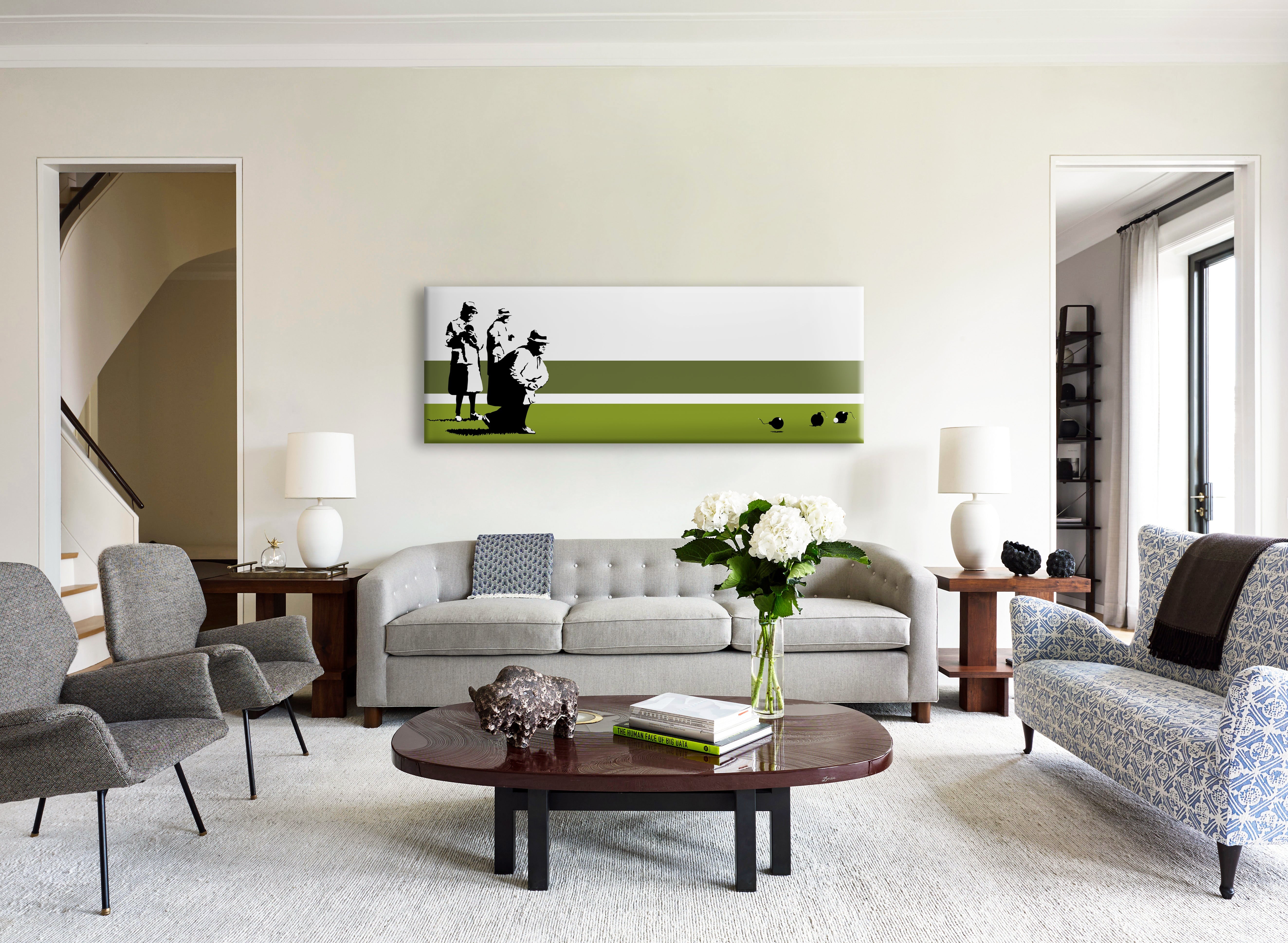 BOMB MIDDLE ENGLAND - BANKSY -Stampa su Tela montata su telaio in legno Misura: 140x50 cm