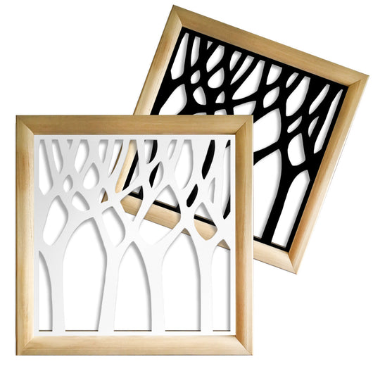 BOSCO - Moduli Decorativi in Legno e PVC Colore: nero, Misura: 98x98 cm