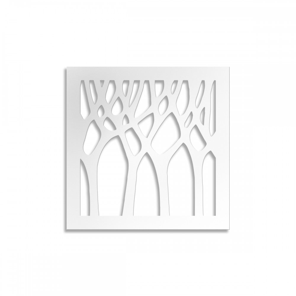 BOSCO - Pannello in PVC traforato - Parasole Colore: bianco, Misura: 48x48 cm