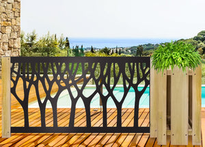 BOSCO - Pannello in PVC traforato - Parasole Misura: 73x148 cm, Colore: nero