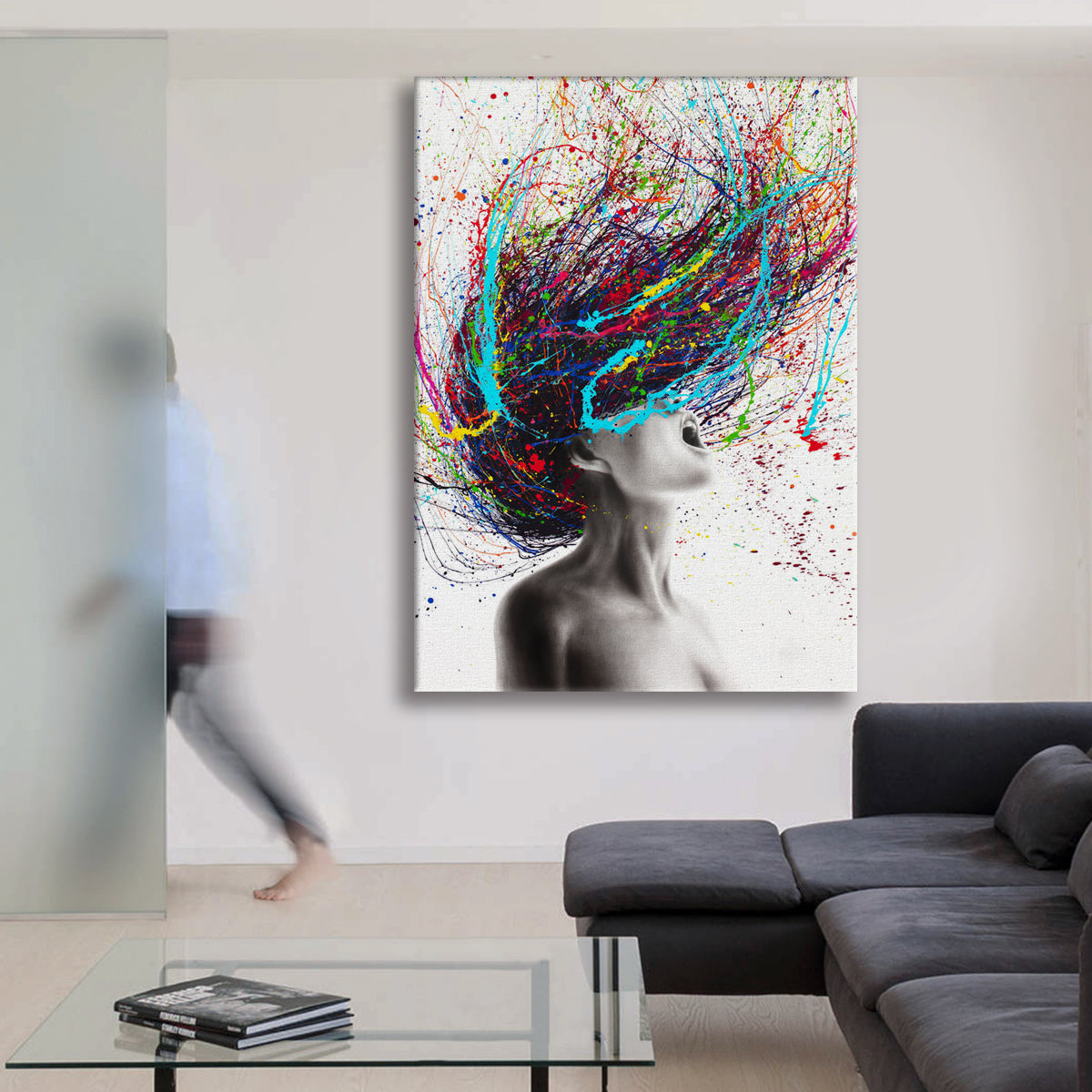 Brainstorm -  Quadro Canvas Contemporaneo su telaio in legno Misura: 70x100 cm