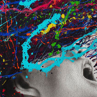 Brainstorm -  Quadro Canvas Contemporaneo su telaio in legno Misura: 50x70 cm