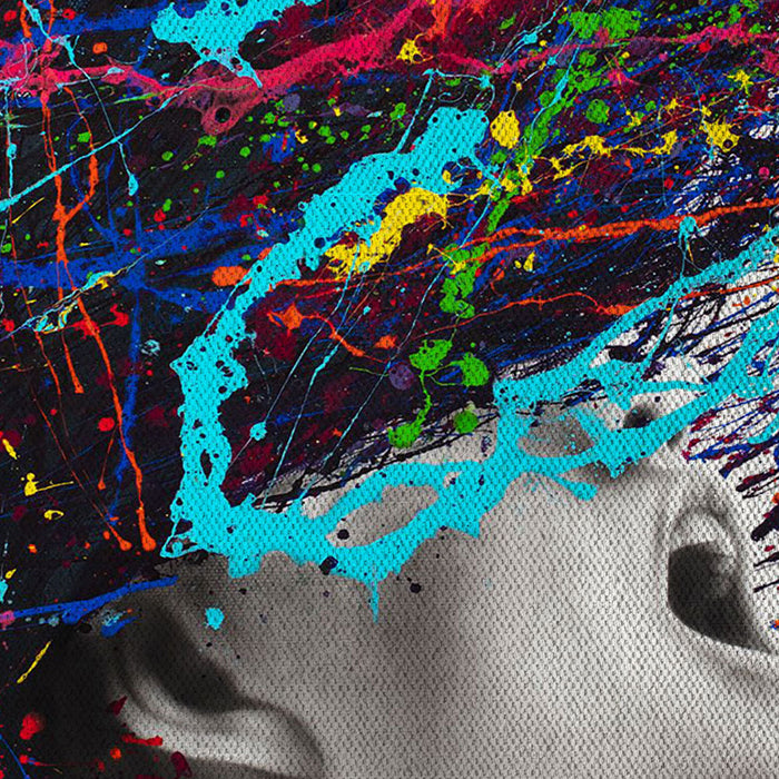 Brainstorm -  Quadro Canvas Contemporaneo su telaio in legno Misura: 50x70 cm