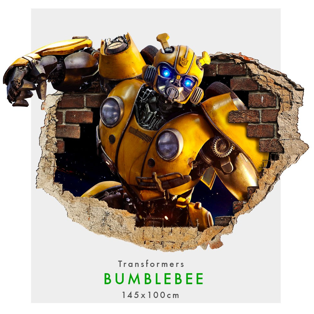 Bumblebee - Adesivi murali parete 3D wall sticker cameretta bimbi Misura: 150x100 cm
