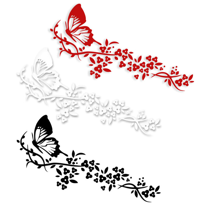 BUTTERFLY - Adesivo murale wall sticker in vinile 55x135 cm Colore: bianco