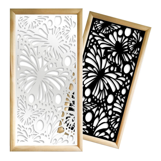 BUTTERFLY - Moduli Decorativi in Legno e PVC Misura: 47x94 cm, Colore: nero
