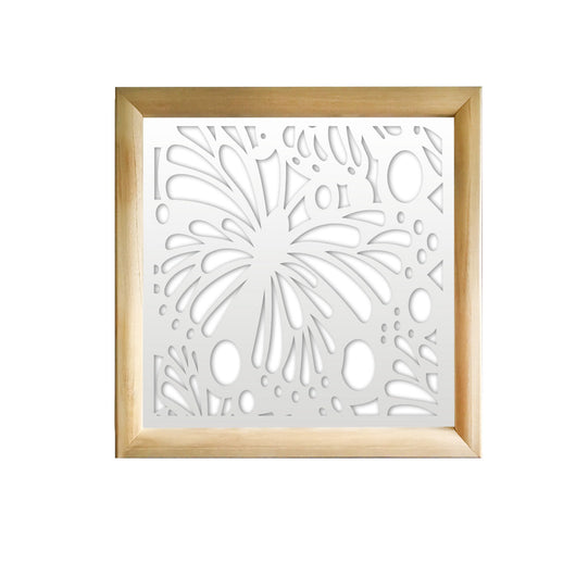 BUTTERFLY - Moduli Decorativi in Legno e PVC Misura: 98x98 cm, Colore: bianco