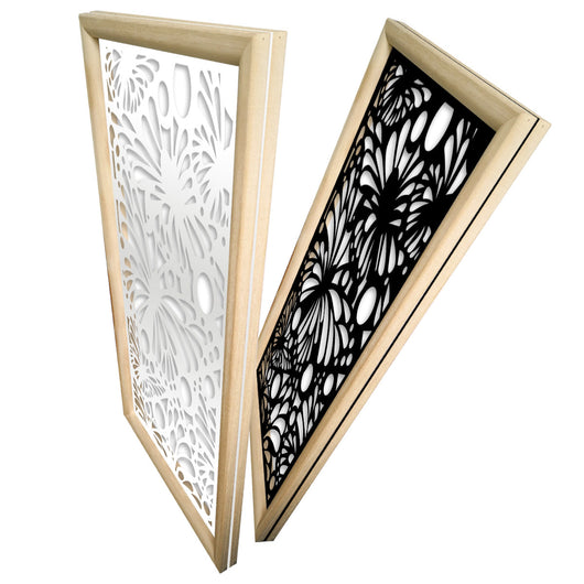 BUTTERFLY - Moduli Decorativi in Legno e PVC Misura: 47x94 cm, Colore: bianco