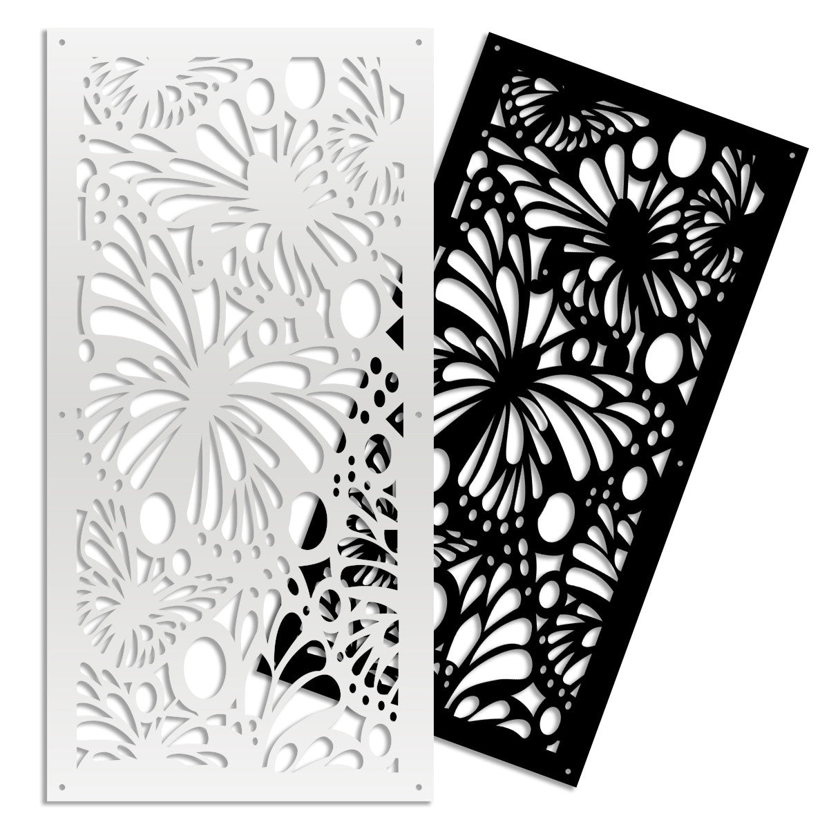 BUTTERFLY - Pannello in PVC traforato - Parasole Colore: bianco, Misura: 98x198 cm