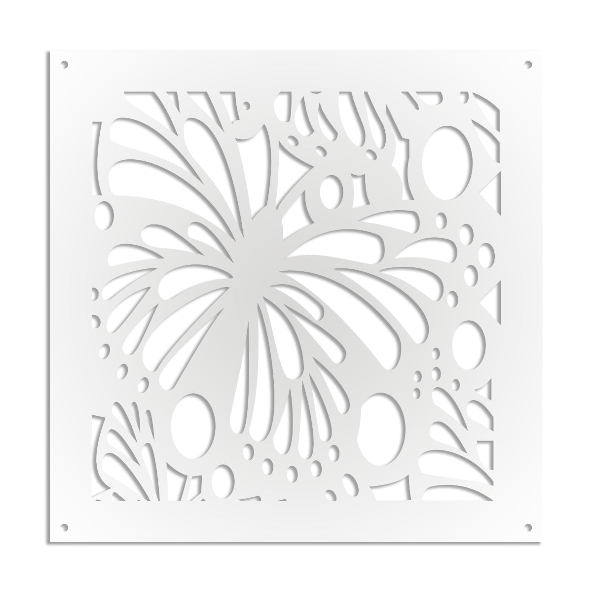 BUTTERFLY - Pannello in PVC traforato - Parasole Colore: bianco, Misura: 48x48 cm