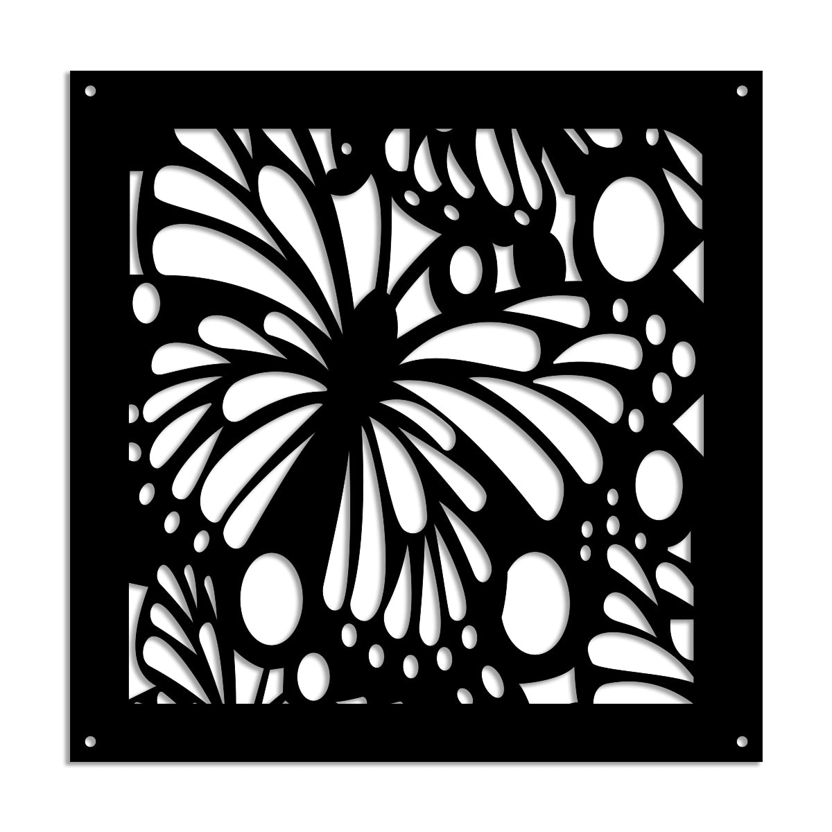 BUTTERFLY - Pannello in PVC traforato - Parasole Misura: 98x98 cm, Colore: nero