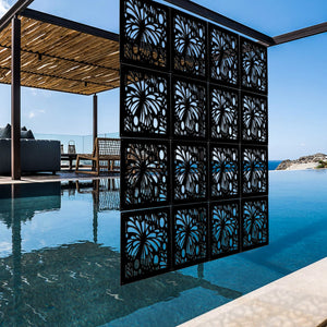 BUTTERFLY - Pannello in PVC traforato - Parasole Colore: nero, Misura: 73x73 cm