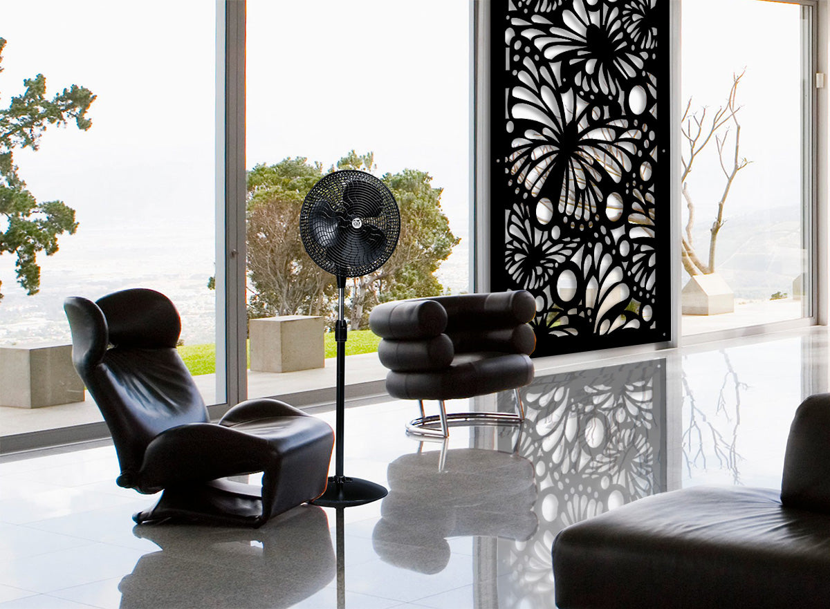 BUTTERFLY - Pannello in PVC traforato - Parasole Colore: nero, Misura: 73x148 cm
