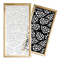 BUTTERLEAF - Moduli Decorativi in Legno e PVC Misura: 47x94 cm, Colore: nero