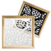 BUTTERLEAF - Moduli Decorativi in Legno e PVC Misura: 73x73 cm, Colore: nero