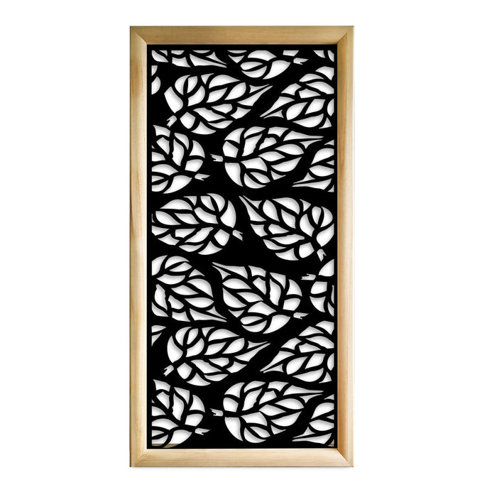 BUTTERLEAF - Moduli Decorativi in Legno e PVC Misura: 47x94 cm, Colore: nero